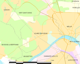 Mapa obce Le Mée-sur-Seine