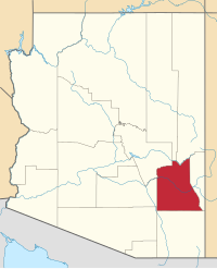 Map of Arizona highlighting Graham County