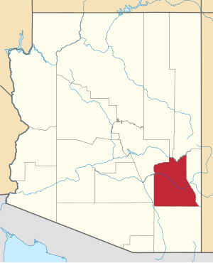 Map of Arizona highlighting Graham County