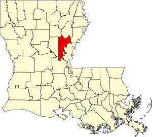 Map of Louisiana highlighting Catahoula Parish