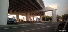 Elevated highway under construction