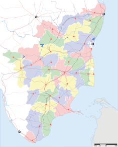 Map indicating the location of Kanchipuram