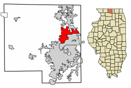 Location of Machesney Park in Winnebago County, Illinois.