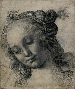 Cabeza de mujer, 324 x 273 mm, Museo Británico.