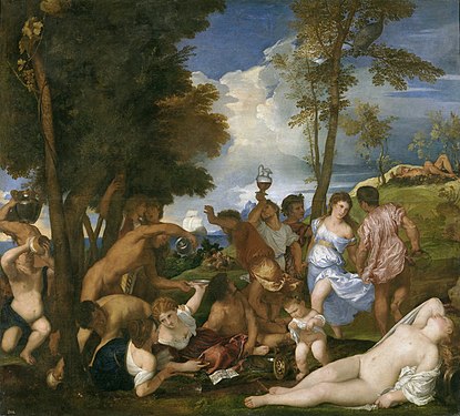 Tiziano Vecellio, Baccanale degli Andrii, 1522 – 1524, Madrid, Museo del Prado