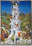 Libro d'ore di Bedford (dettaglio): la costruzione della Torre di Babele.