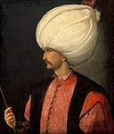 Süleyman I med en mycket stor turban.