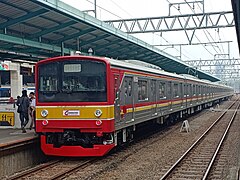 8-car 205 series set 29 (formerly Musashino Line set M15) at Manggarai, June 2018.