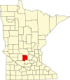 State map highlighting Meeker County