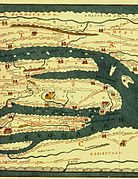 Частина давньоримської Пейтингерової таблиці, середньовічна копія