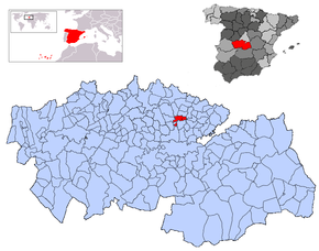 Localização do município de Recas na província de Toledo