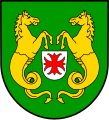 Zwei Seepferde (Drachenschwanzrösser) im Wappen von Schillingen