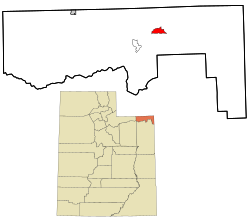 Location in Daggett County and the state of Utah