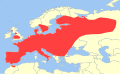 Aire de répartition du Putois d'Europe