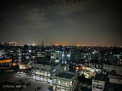 Night view of Zakir Nagar, a residential area located in Okhla