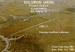 A picture of the airport at Solomon, Alaska.