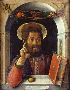 Andrea Mantegna, Evanjelista Marek, 1450, tempera na plátne, Städelsches Kunstinstitut, Frankfurt nad Mohanom