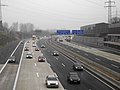 4-lane section of the Cologne Beltway at A3, with noise barrier on the right and two noise-reducing truck-lanes on each side