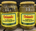 Preserved grape leaves in jars