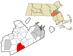 Location in Norfolk County in Massachusetts