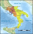 Map of southern Italy under Lombard and Byzantine rule.