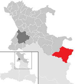 Poloha obce Strobl v okrese Salzburg-okolie (klikacia mapa)