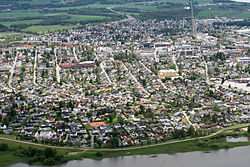 Letecký snímek města, léto 2015