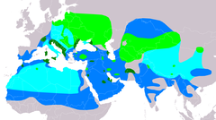 Distribución de Aythya nyroca