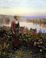 Maria on the Terrace Rolleboise by Daniel Ridgway Knight