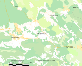 Mapa obce Villecroze