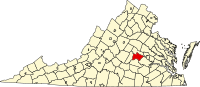 Locatie van Powhatan County in Virginia
