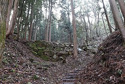 三沢城大手口の石垣