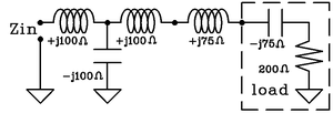 Schematic diagram of the low-pass T-network