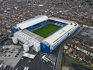 Blick auf den Goodison Park (Juli 2023)