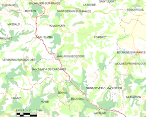 Poziția localității Laval-Roquecezière