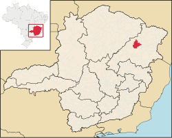 Localização de Araçuaí em Minas Gerais
