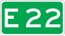 European route E 22 shield}}