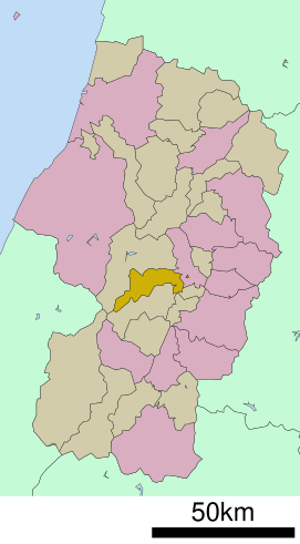Lokasi Ōe di Prefektur Yamagata