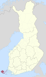 Vị trí vùng tự trị Åland trên bản đồ Phần Lan