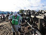 平成29年7月九州北部豪雨の後の除去作業