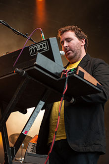 Goddard performing with Hot Chip in 2013