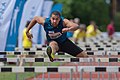 Image 9 Hurdling Photograph credit: Isiwal Hurdling is the act of running over an obstacle at high speed or in a sprint. It is a highly specialized form of obstacle racing, and forms part of track and field in the sport of athletics. In hurdling events, barriers known as hurdles are set at precisely measured heights and distances. This photograph shows the Austrian athlete Leon Okafor taking part in the men's 110-metre (120 yd) hurdles at the Leichtathletik Gala in Linz in 2018. More selected pictures