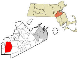 Location in Norfolk County in Massachusetts