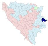 Srebenican sijainti Bosnia-Hertsegovinassa