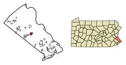 Location of Doylestown in Bucks County, Pennsylvania