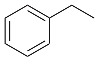 Skeletal formula of ethylbenzene