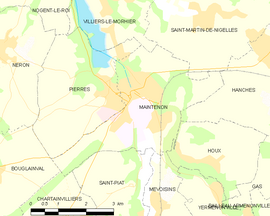 Mapa obce Maintenon