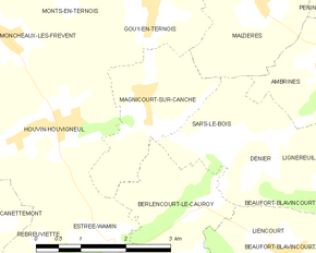 Poziția localității Magnicourt-sur-Canche