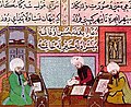 Miniaturistes et calligraphes ottomans au travail.