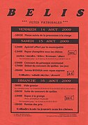 Programme des fêtes patronales 2009.